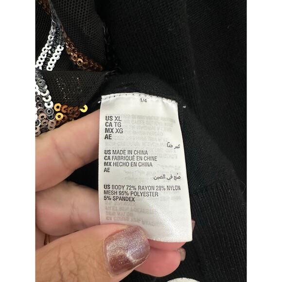 Charter Club Sequin Argyle Cardigan Sweater XL Holidays Party - Picture 7 of 8